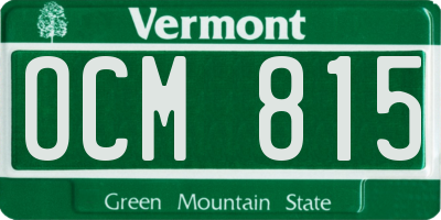 VT license plate OCM815