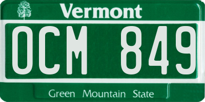 VT license plate OCM849