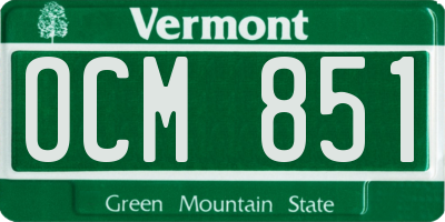 VT license plate OCM851