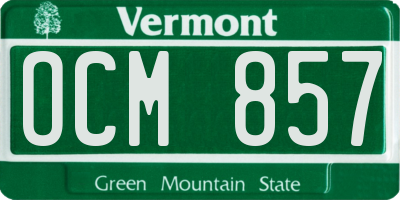 VT license plate OCM857