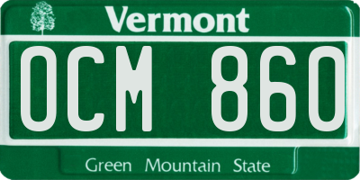 VT license plate OCM860