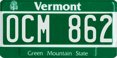 VT license plate OCM862