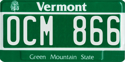 VT license plate OCM866