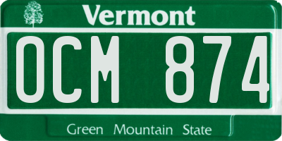 VT license plate OCM874
