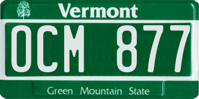 VT license plate OCM877