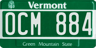 VT license plate OCM884