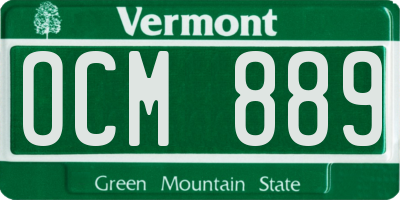 VT license plate OCM889