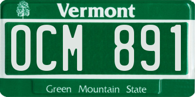 VT license plate OCM891