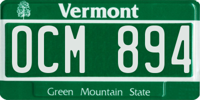 VT license plate OCM894