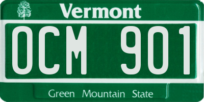 VT license plate OCM901