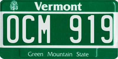 VT license plate OCM919