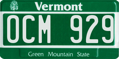 VT license plate OCM929