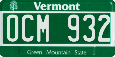VT license plate OCM932