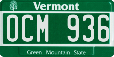VT license plate OCM936