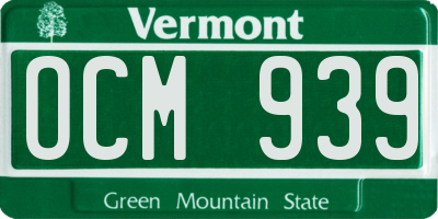 VT license plate OCM939