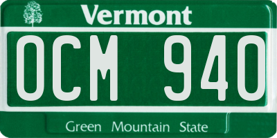 VT license plate OCM940