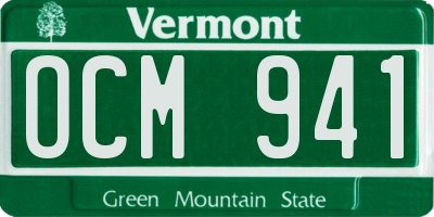 VT license plate OCM941