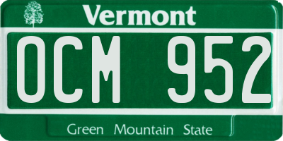 VT license plate OCM952