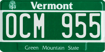 VT license plate OCM955