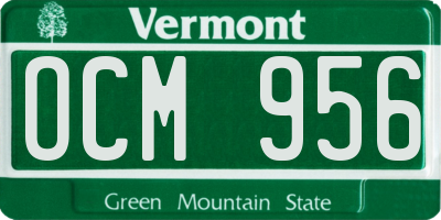 VT license plate OCM956