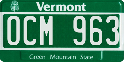VT license plate OCM963
