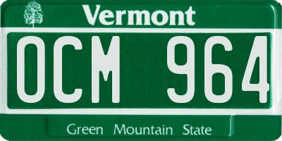 VT license plate OCM964