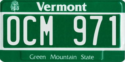 VT license plate OCM971