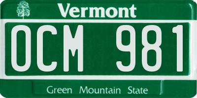 VT license plate OCM981