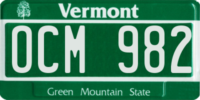 VT license plate OCM982