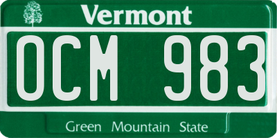 VT license plate OCM983