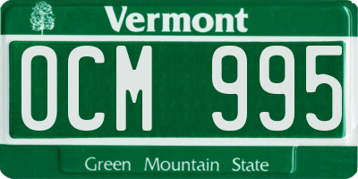 VT license plate OCM995