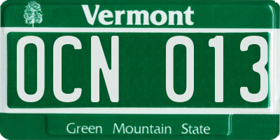 VT license plate OCN013