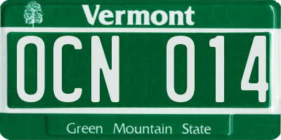 VT license plate OCN014