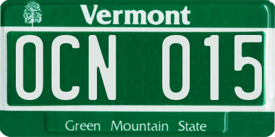 VT license plate OCN015