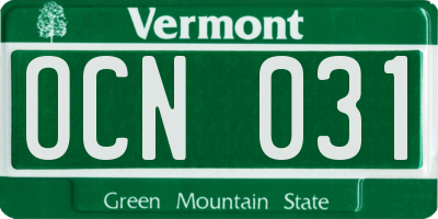 VT license plate OCN031