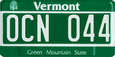 VT license plate OCN044