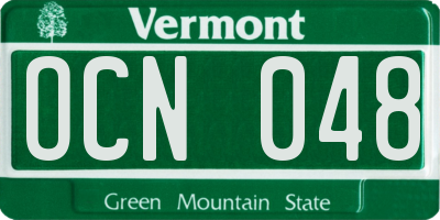 VT license plate OCN048
