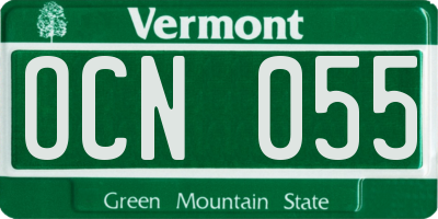 VT license plate OCN055