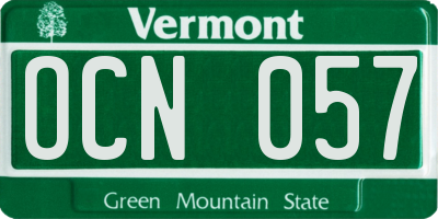 VT license plate OCN057