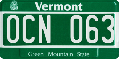 VT license plate OCN063