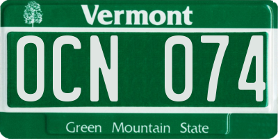 VT license plate OCN074