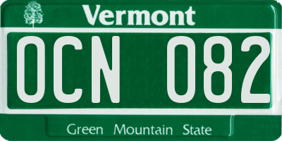 VT license plate OCN082
