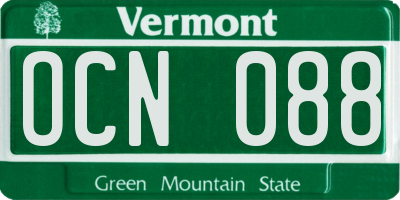 VT license plate OCN088