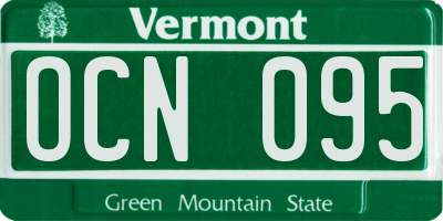 VT license plate OCN095