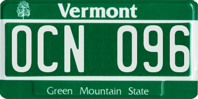 VT license plate OCN096