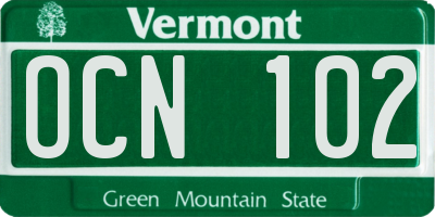 VT license plate OCN102