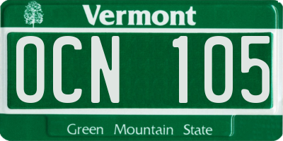 VT license plate OCN105