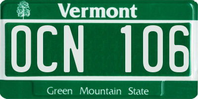 VT license plate OCN106