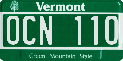 VT license plate OCN110