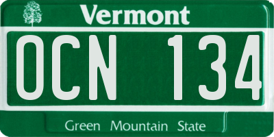 VT license plate OCN134